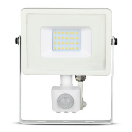 Projektor LED V-TAC 20W SAMSUNG CHIP Czujnik Ruchu Funkcja Cut-OFF Biały VT-20-S-B 3000K 1600lm 5 Lat Gwarancji