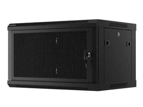 SZAFA INSTALACYJNA RACK WISZĄCA 19" 6U 600X450 CZARNA DRZWI PERFOROWANE LANBERG (FLAT PACK)