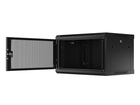 SZAFA INSTALACYJNA RACK WISZĄCA 19" 6U 600X450 CZARNA DRZWI PERFOROWANE LANBERG (FLAT PACK)