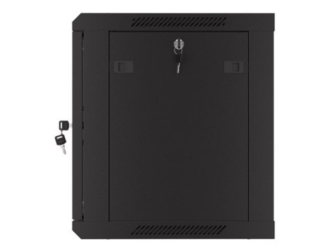 SZAFA INSTALACYJNA RACK WISZĄCA 19" 9U 600X450 CZARNA DRZWI PERFOROWANE LANBERG (FLAT PACK)