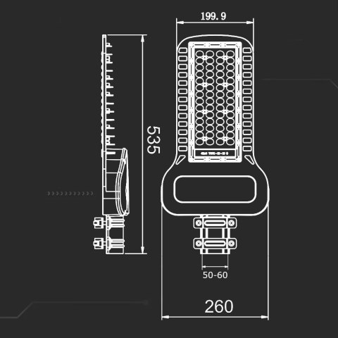 Oprawa Uliczna LED V-TAC SAMSUNG CHIP 150W Soczewki 110st 135Lm/W VT-154ST 4000K 20300lm 5 Lat Gwarancji