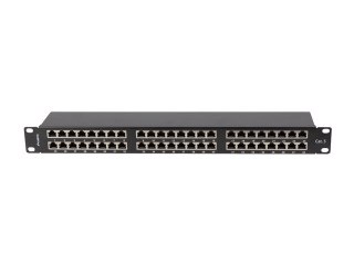 PATCH PANEL 48 PORT 1U 19" KAT.5E FTP EKRANOWANY CZARNY LANBERG