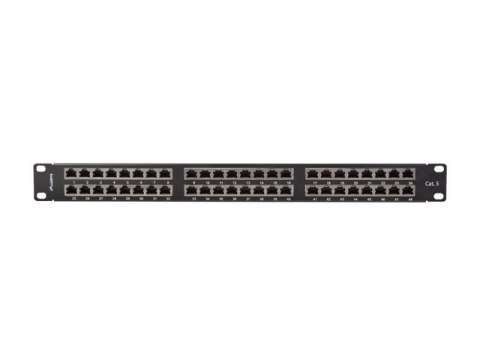 PATCH PANEL 48 PORT 1U 19" KAT.5E FTP EKRANOWANY CZARNY LANBERG