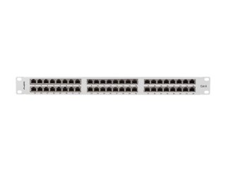 PATCH PANEL 48 PORT 1U 19" KAT.6 FTP EKRANOWANY SZARY LANBERG