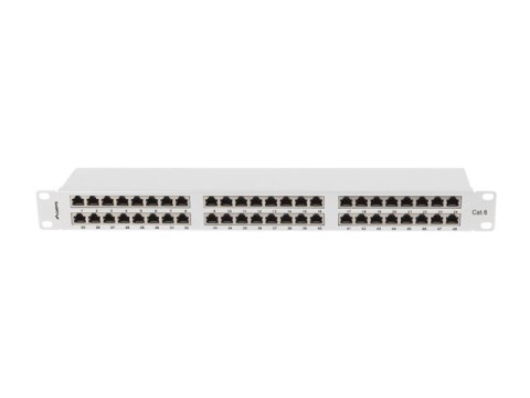 PATCH PANEL 48 PORT 1U 19" KAT.6 FTP EKRANOWANY SZARY LANBERG