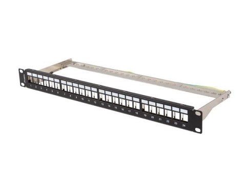 PATCH PANEL PUSTY 24 PORT 1U 19" FTP DO MODUŁÓW KEYSTONE CZARNY LANBERG