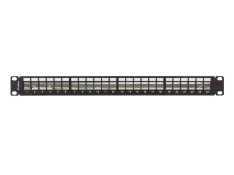 PATCH PANEL PUSTY 24 PORT 1U 19" FTP DO MODUŁÓW KEYSTONE CZARNY LANBERG