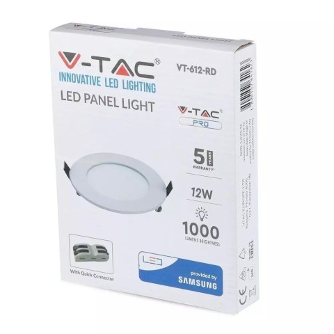 Panel Premium V-TAC 18W LED SAMSUNG CHIP Okrągły 225x12mm VT-618RD 4000K 1500lm 5 Lat Gwarancji