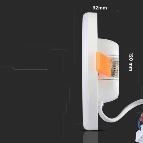 Panel V-TAC 12W LED Regulowany SAMSUNG CHIP Kwadrat 120x32mm VT-610SQ 6400K 750lm 5 Lat Gwarancji