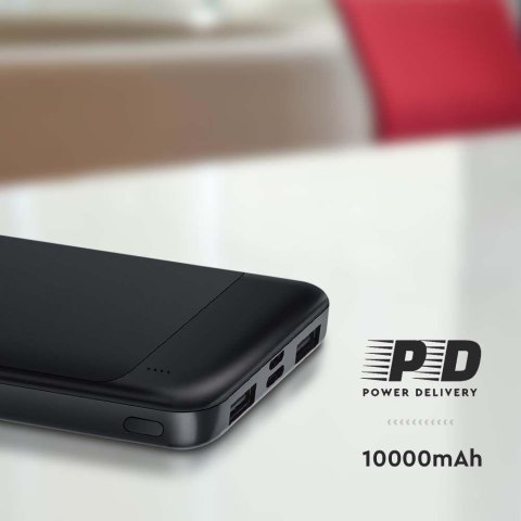 Power Bank V-TAC 10000mAh Czarny 2xUSB Type C SZYBKI 22,5W V-TAC VT-10005-B