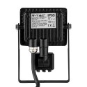 Projektor LED V-TAC 10W SAMSUNG CHIP Czujnik Ruchu Funkcja Cut-OFF Czarny VT-10-S-B 6400K 800lm 5 Lat Gwarancji