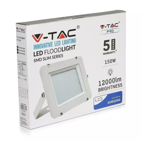 Projektor LED V-TAC 150W SAMSUNG CHIP Biały VT-150-W 6400K 12000lm 5 Lat Gwarancji