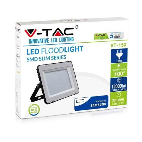 Projektor LED V-TAC 150W SAMSUNG CHIP Czarny VT-150-B 4000K 12000lm 5 Lat Gwarancji