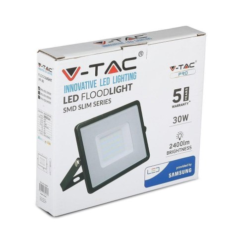 Projektor LED V-TAC 30W SAMSUNG CHIP Czarny VT-30-B 4000K 2400lm 5 Lat Gwarancji