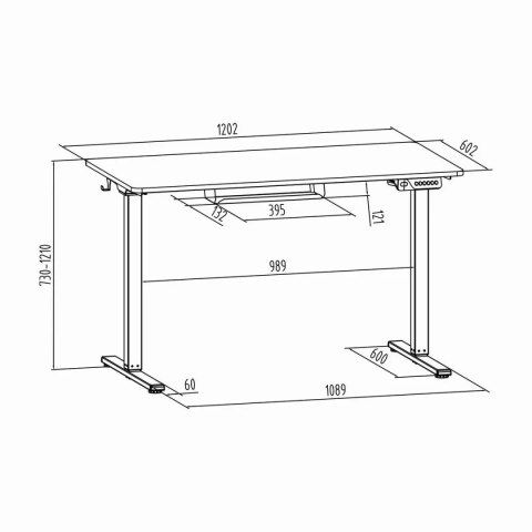 Elektryczne biurko Spacetronik Moris 124BM 120x60 SPACETRONIK