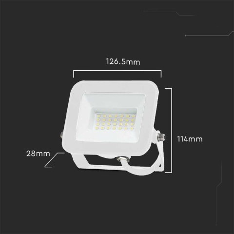 Projektor LED V-TAC 20W SAMSUNG CHIP PRO-S Biały VT-44020 4000K 1620lm 5 Lat Gwarancji