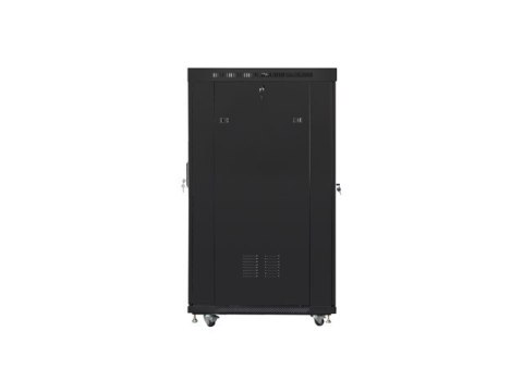 SZAFA INSTALACYJNA RACK STOJĄCA 19" 22U 800X1000 CZARNA DRZWI PERFOROWANE LCD LANBERG (FLAT PACK) V2