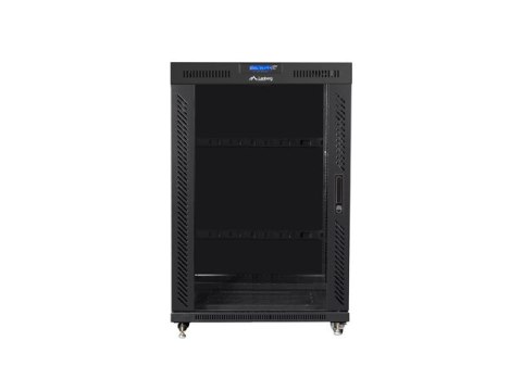 SZAFA INSTALACYJNA RACK STOJĄCA 19" 22U 800X1000 CZARNA DRZWI SZKLANE LCD LANBERG (FLAT PACK) V2