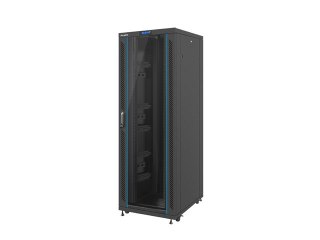 SZAFA INSTALACYJNA RACK STOJĄCA 19" 37U 800X1000 CZARNA DRZWI SZKLANE LCD LANBERG (FLAT PACK).