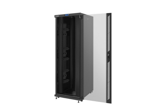 SZAFA INSTALACYJNA RACK STOJĄCA 19" 37U 800X1000 CZARNA DRZWI SZKLANE LCD LANBERG (FLAT PACK).