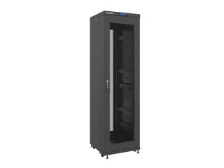 SZAFA INSTALACYJNA RACK STOJĄCA 19" 42U 600X600 CZARNA DRZWI PERFOROWANE LCD LANBERG (FLAT PACK)