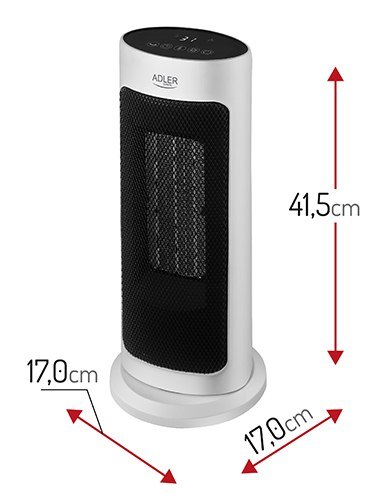 Adler Termowentylator ceramiczny LED z pilotem + Timer