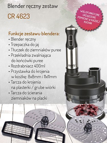 Camry Blender ręczny zestaw 1600W