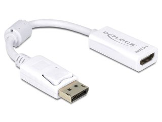 ADAPTER DISPLAYPORT(M) 1.1->HDMI(F) NA KABLU 12CM BIAŁY DELOCK