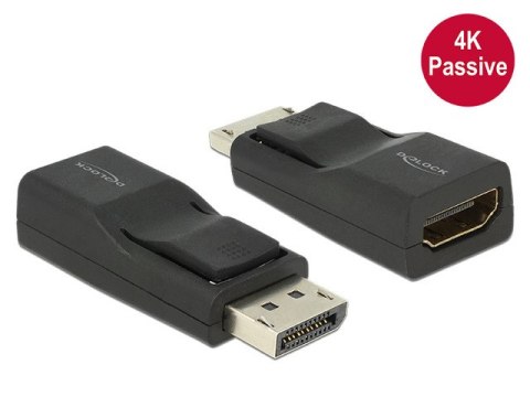 ADAPTER DISPLAYPORT(M) 1.2->HDMI(F) PASYWNY CZARNY DELOCK