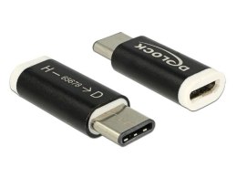 ADAPTER USB-C(M) 2.0->USB MICRO(F) CZARNY DELOCK