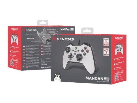 GAMEPAD GENESIS MANGAN 300 PRZEWODOWY DO PC/SWITCH/MOBILE BIAŁY