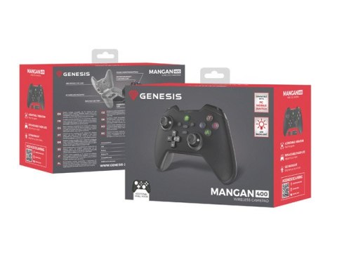 GAMEPAD GENESIS MANGAN 400 BEZPRZEWODOWY DO PC/SWITCH/MOBILE CZARNY
