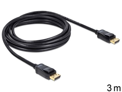 KABEL DISPLAYPORT M/M 20 PIN V1.2 3M 4K CZARNY DELOCK