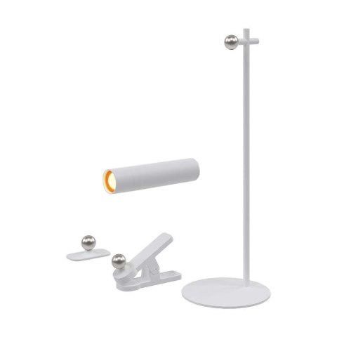 Lampka Biurkowa V-TAC 4w1 37cm Kinkiet Klips Latarka 3W LED Biała VT-7413 4000K 300lm