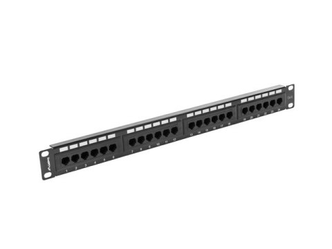 PATCH PANEL 24 PORT 1U 19" KAT.6 CZARNY LANBERG (USZKODZONE OPAKOWANIE)