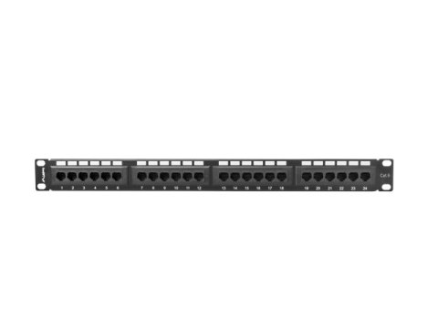 PATCH PANEL 24 PORT 1U 19" KAT.6 CZARNY LANBERG (USZKODZONE OPAKOWANIE)