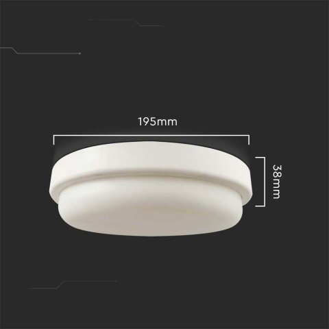 Plafon V-TAC 18W LED Okrągły 195x38mm IP54 VT-8096 4000K 1820lm