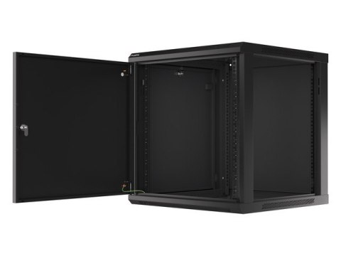 SZAFA INSTALACYJNA RACK WISZĄCA 19" 12U 600X600 CZARNA DRZWI METALOWE LANBER (USZKODZONE OPAKOWANIE)