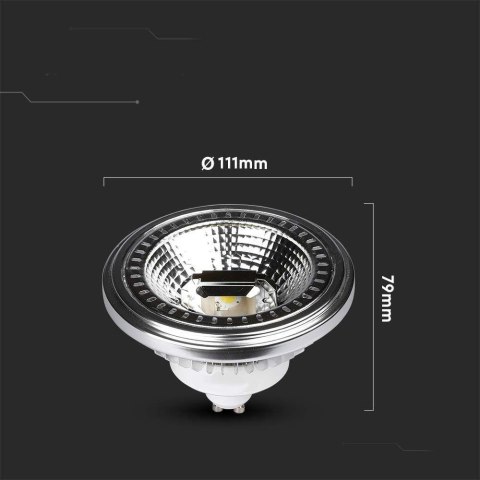 Żarówka LED V-TAC AR111 12W GU10 40st COB Ściemnialna VT-1112 6400K 1301lm