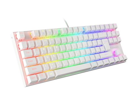 KLAWIATURA DLA GRACZY GENESIS THOR 303 TKL WHITE US PODŚWIETLENIE RGB MECHANICZNA BROWN (PO TESTACH)