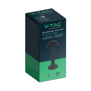 Lampka Biurkowa Nocna V-TAC 2W LED 23cm Ładowanie USB CCT Ściemnianie Czarna VT-7566 3000K-6000K 40lm