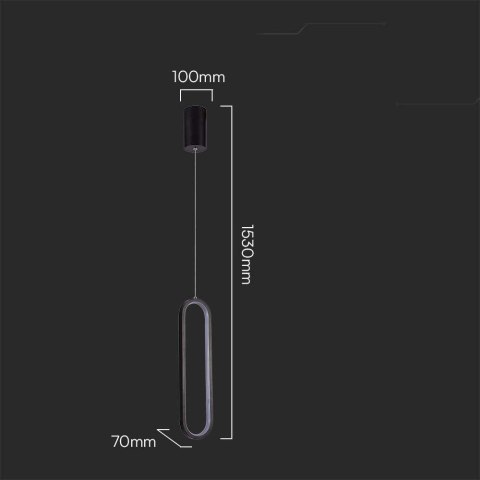 Oprawa Zwieszana V-TAC 13W LED Czarna VT-7829 4000K 1500lm