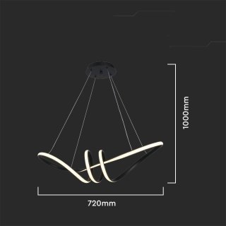 Oprawa Zwieszana V-TAC 24W LED Czarna VT-7798 3000K 3240lm