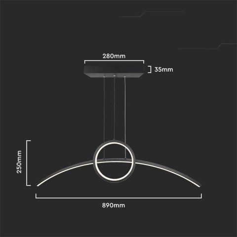 Oprawa Zwieszana V-TAC 30W LED Czarna VT-7766 4000K 3200lm
