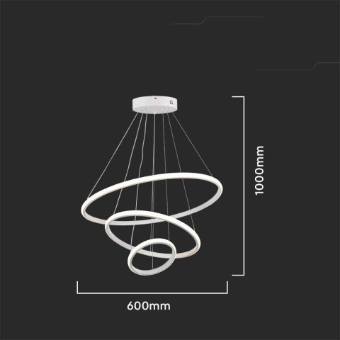 Oprawa Zwieszana V-TAC 32W LED Biała VT-7816 3000K 3880lm