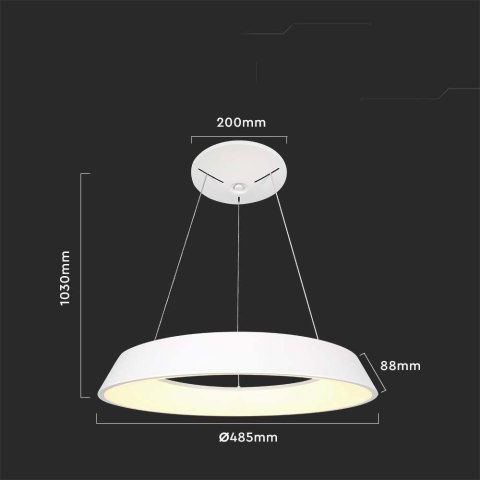 Oprawa Zwieszana V-TAC 48W LED TRIAC Biała VT-7755 4000K 5000lm