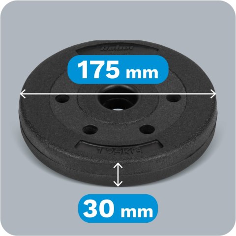 Zestaw obciążeń bitumicznych 4x1.25kg, otwór 31mm, REBEL ACTIVE