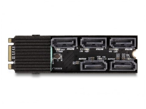 ADAPTER M.2 KEY B+M (M)->5X SATA Z RADIATOREM DELOCK