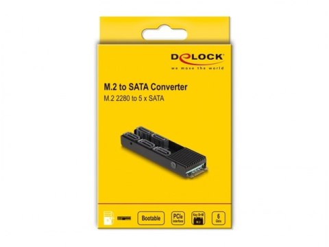 ADAPTER M.2 KEY B+M (M)->5X SATA Z RADIATOREM DELOCK