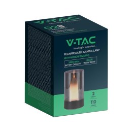 Lampka Nocna Światło Świecy V-TAC 3W LED Ładowanie USB Ściemnianie Czarna VT-7564 3000K 110lm